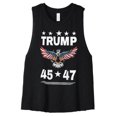 Trump 45 47 Women's Racerback Cropped Tank