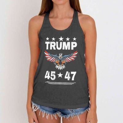 Trump 45 47 Women's Knotted Racerback Tank