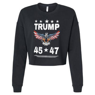 Trump 45 47 Cropped Pullover Crew