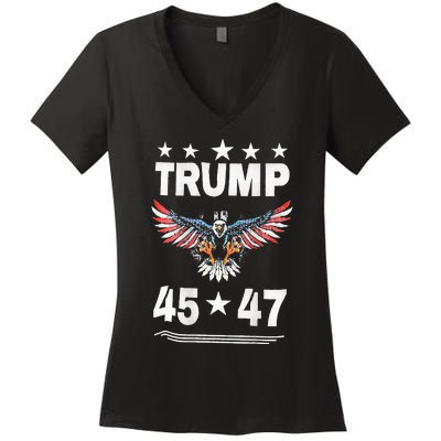 Trump 45 47 Women's V-Neck T-Shirt