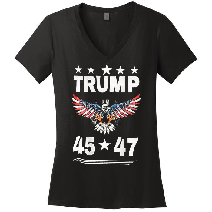 Trump 45 47 Women's V-Neck T-Shirt