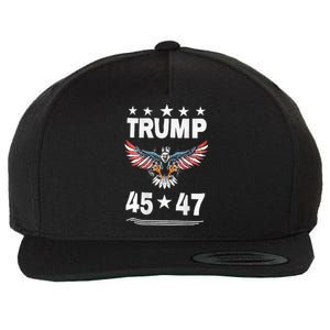 Trump 45 47 Wool Snapback Cap