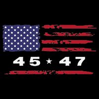Trump 45 47 American Flag Grunge Distressed 2024 Maga Pocket Sweatshirt