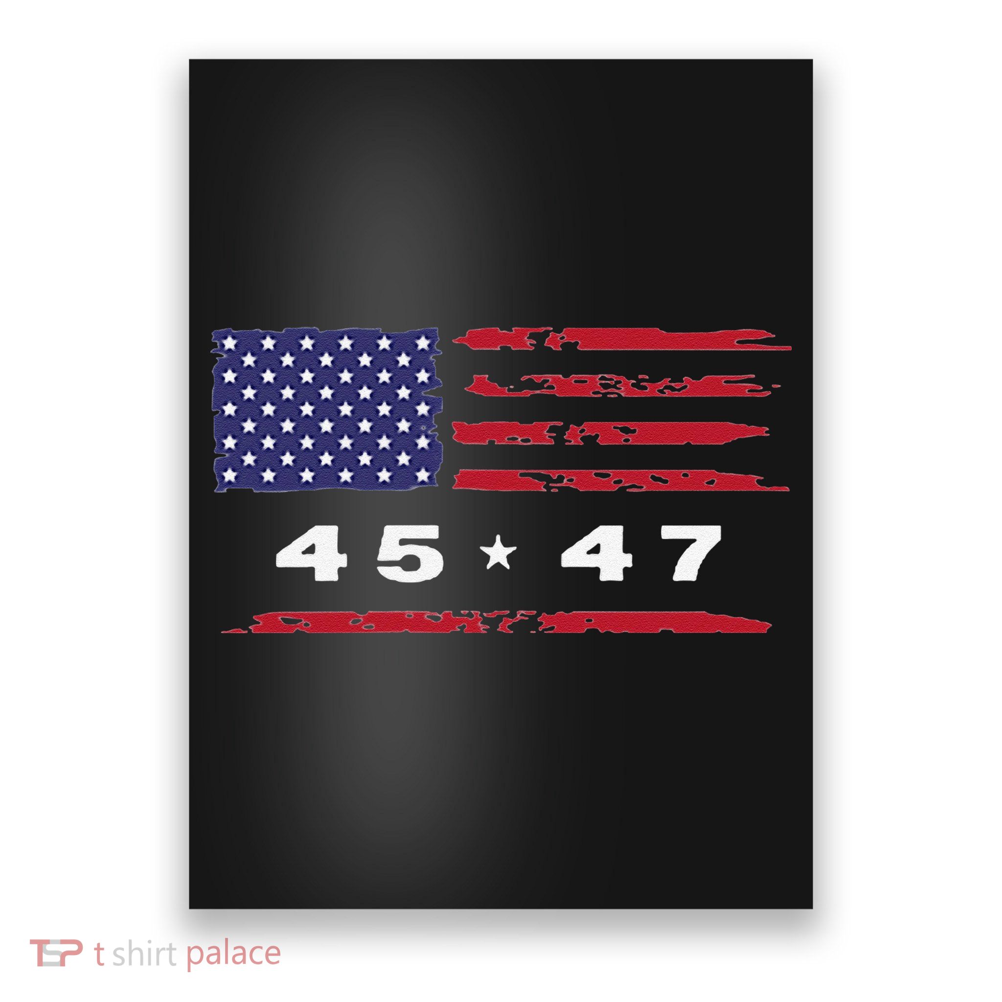 Trump 45 47 American Flag Grunge Distressed 2024 Maga Pocket Poster