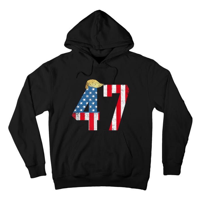 Trump 45 47 2024 President Vintage Tall Hoodie