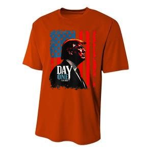 Trump 45 47 [On Back] Day One Trump President Elect Maga Performance Sprint T-Shirt