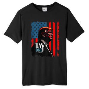 Trump 45 47 [On Back] Day One Trump President Elect Maga Tall Fusion ChromaSoft Performance T-Shirt