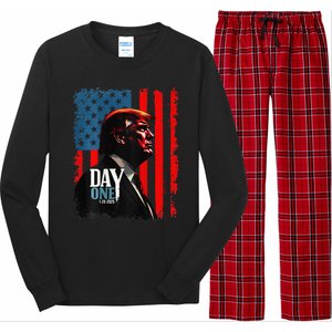 Trump 45 47 [On Back] Day One Trump President Elect Maga Long Sleeve Pajama Set