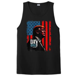 Trump 45 47 [On Back] Day One Trump President Elect Maga PosiCharge Competitor Tank