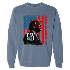 Trump 45 47 [On Back] Day One Trump President Elect Maga Garment-Dyed Sweatshirt