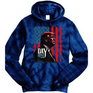 Trump 45 47 [On Back] Day One Trump President Elect Maga Tie Dye Hoodie