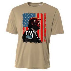 Trump 45 47 [On Back] Day One Trump President Elect Maga Cooling Performance Crew T-Shirt