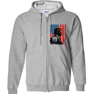 Trump 45 47 [On Back] Day One Trump President Elect Maga Full Zip Hoodie