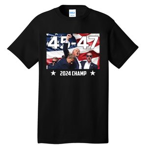 Trump 45 47 2024 Champ Trump Victory Tall T-Shirt