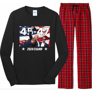 Trump 45 47 2024 Champ Trump Victory Long Sleeve Pajama Set