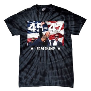 Trump 45 47 2024 Champ Trump Victory Tie-Dye T-Shirt