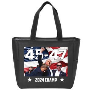 Trump 45 47 2024 Champ Trump Victory Zip Tote Bag