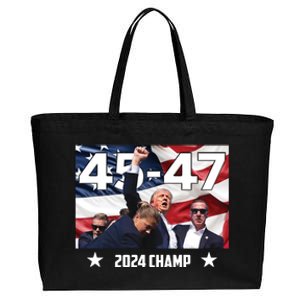 Trump 45 47 2024 Champ Trump Victory Cotton Canvas Jumbo Tote