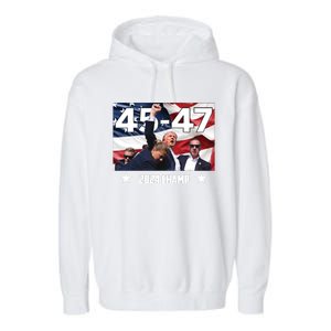 Trump 45 47 2024 Champ Trump Victory Garment-Dyed Fleece Hoodie