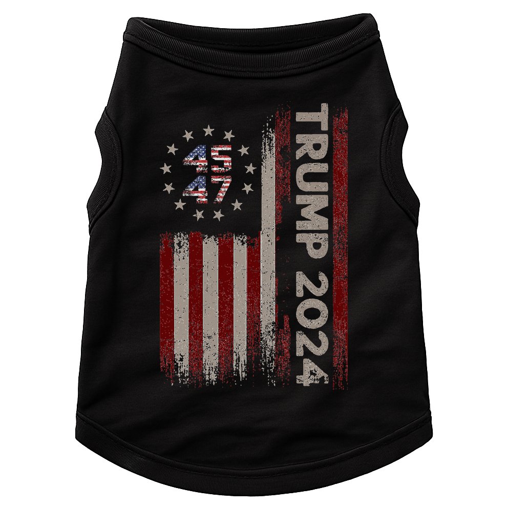 Trump 45/47 American Flag 2024 Doggie Tank