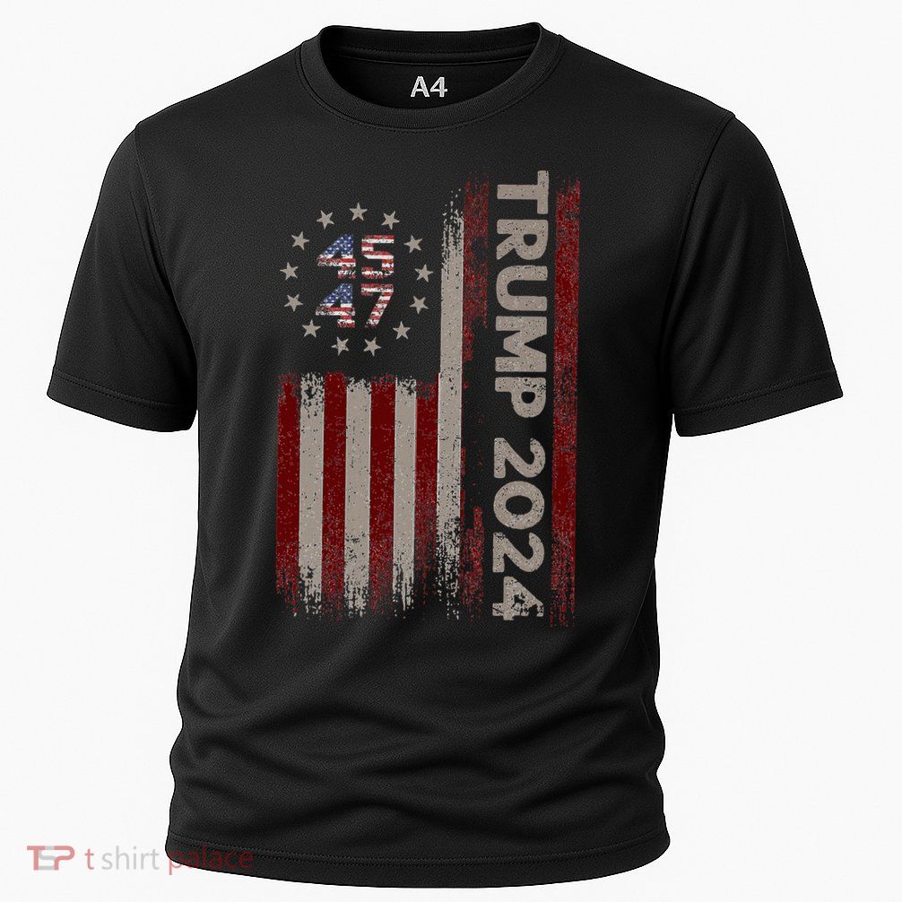 Trump 45/47 American Flag 2024 Performance Shirt