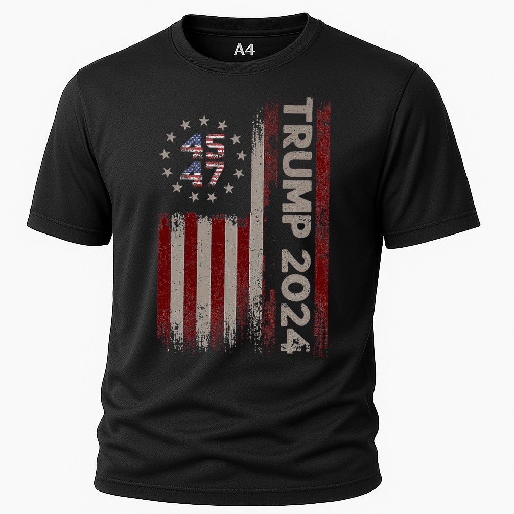 Trump 45/47 American Flag 2024 Cooling Performance Crew T-Shirt