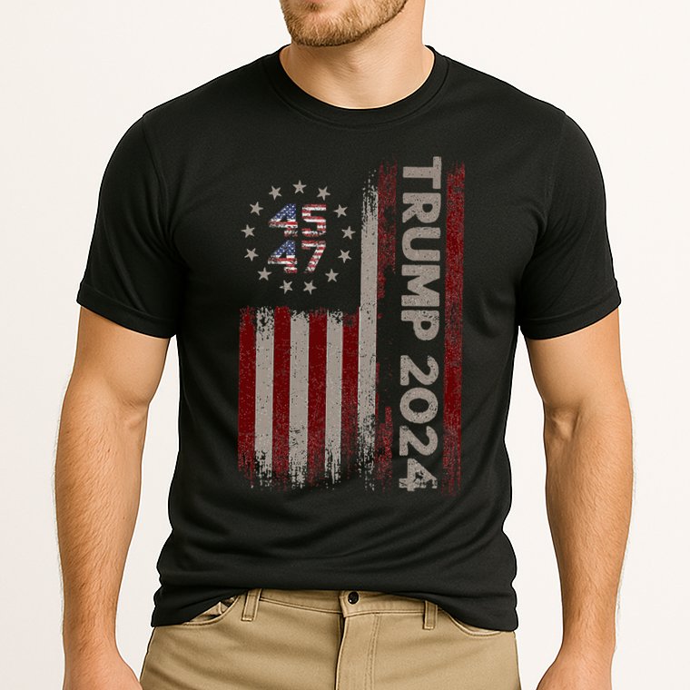 Trump 45/47 American Flag 2024 Cooling Performance Crew T-Shirt