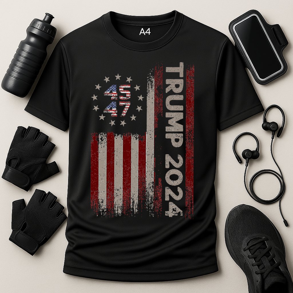 Trump 45/47 American Flag 2024 Cooling Performance Crew T-Shirt
