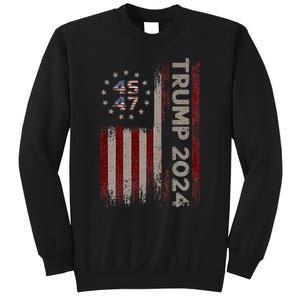 Trump 45/47 American Flag 2024 Sweatshirt