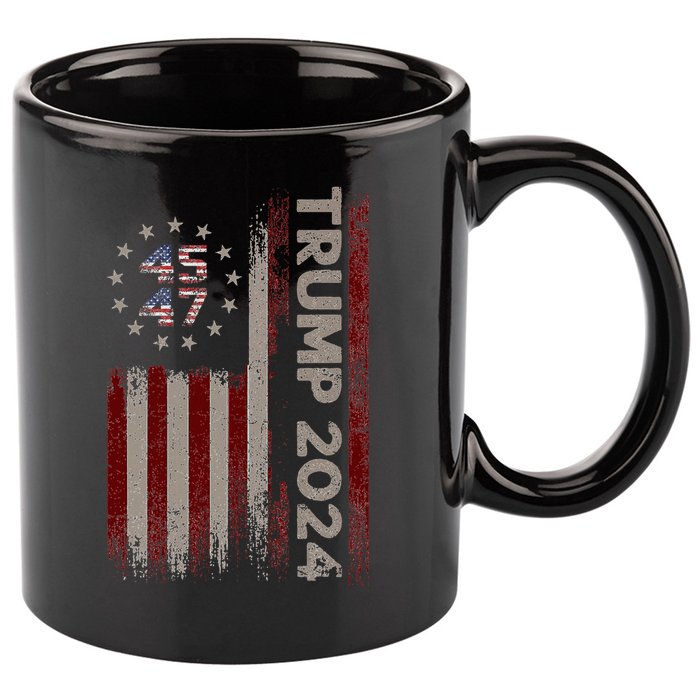 Trump 45/47 American Flag 2024 11oz C Handle Ceramic Mug