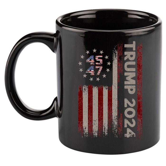 Trump 45/47 American Flag 2024 11oz C Handle Ceramic Mug