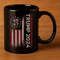 Trump 45/47 American Flag 2024 11oz C Handle Ceramic Mug