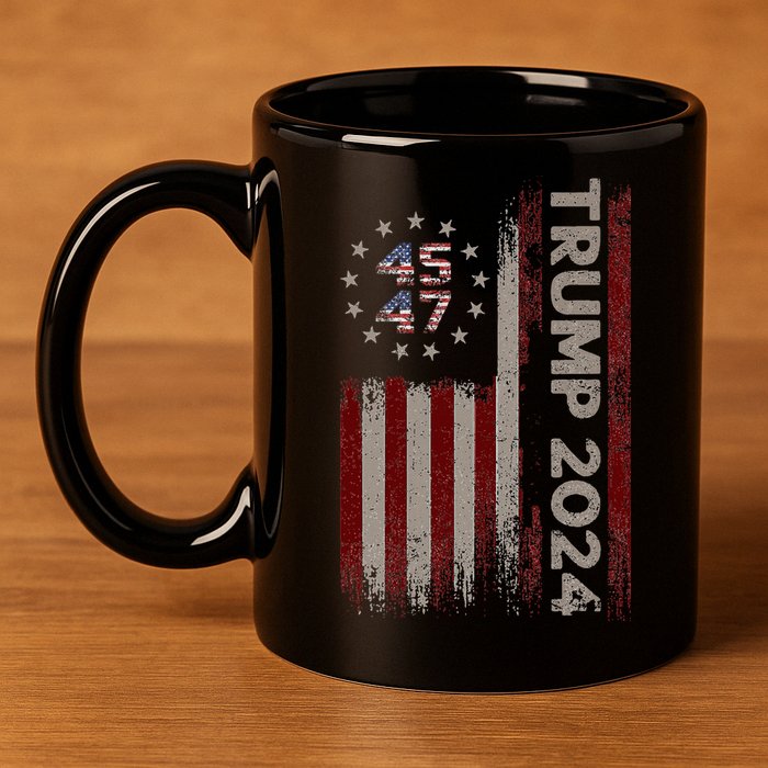 Trump 45/47 American Flag 2024 11oz C Handle Ceramic Mug