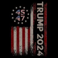 Trump 45/47 American Flag 2024 Drawstring Bag