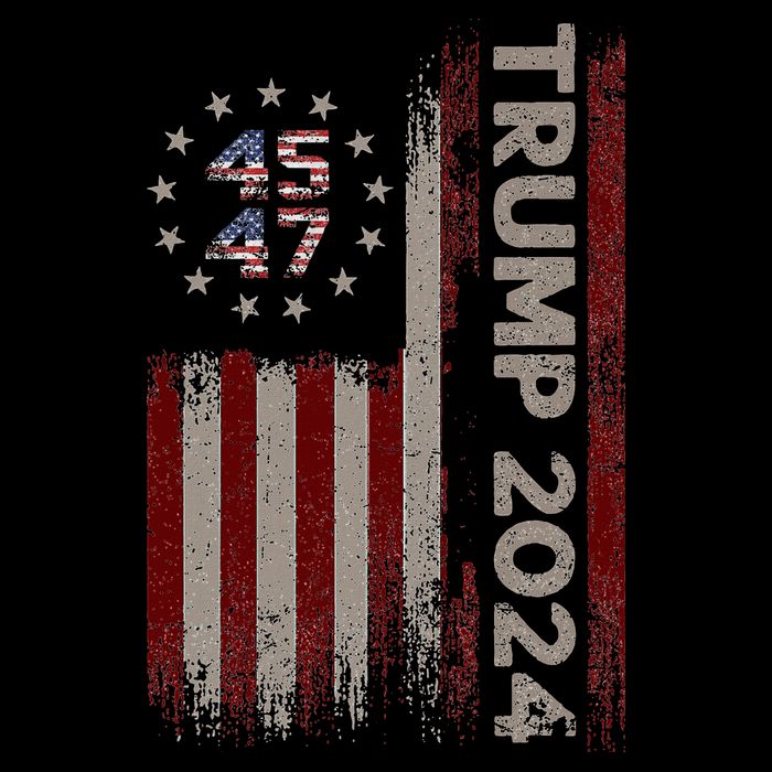 Trump 45/47 American Flag 2024 Drawstring Bag