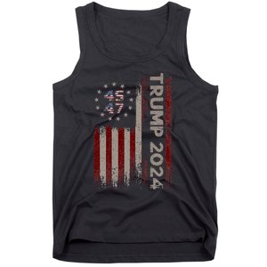 Trump 45/47 American Flag 2024 Tank Top