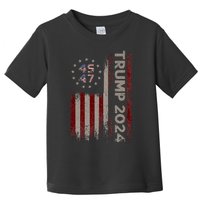 Trump 45/47 American Flag 2024 Toddler T-Shirt