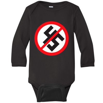 Trump 45 Anti Fascism Baby Long Sleeve Bodysuit