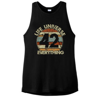 The 42 Answer To Life The Universe And Everything Ladies PosiCharge Tri-Blend Wicking Tank