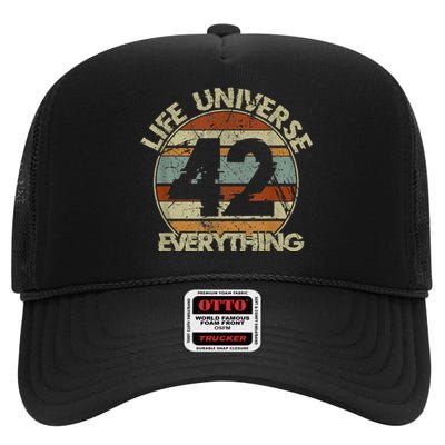 The 42 Answer To Life The Universe And Everything High Crown Mesh Back Trucker Hat