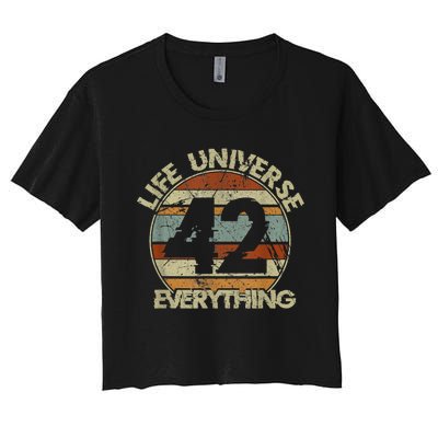 The 42 Answer To Life The Universe And Everything Women's Crop Top Tee