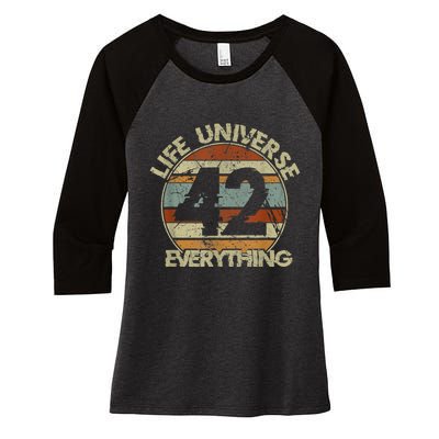 The 42 Answer To Life The Universe And Everything Women's Tri-Blend 3/4-Sleeve Raglan Shirt