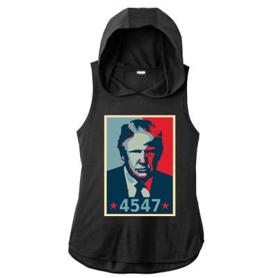 Trump 45th And 47th President Election 2024 Donald Trump Gift Ladies PosiCharge Tri-Blend Wicking Draft Hoodie Tank