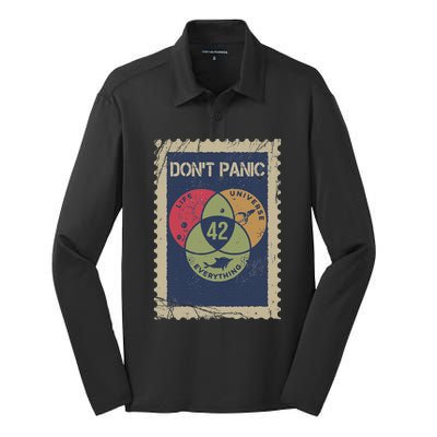 The 42 Answer To Life The Universe And Everything Postage Silk Touch Performance Long Sleeve Polo