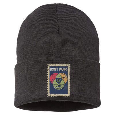 The 42 Answer To Life The Universe And Everything Postage Sustainable Knit Beanie