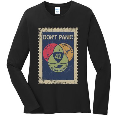 The 42 Answer To Life The Universe And Everything Postage Ladies Long Sleeve Shirt