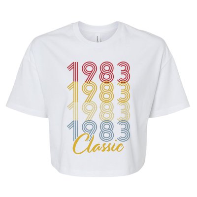 Turning 40 Birthday Decorations 40th BDay 1983 Birthday Bella+Canvas Jersey Crop Tee