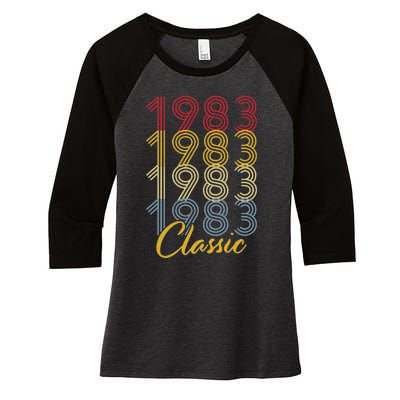 Turning 40 Birthday Decorations 40th BDay 1983 Birthday Women's Tri-Blend 3/4-Sleeve Raglan Shirt