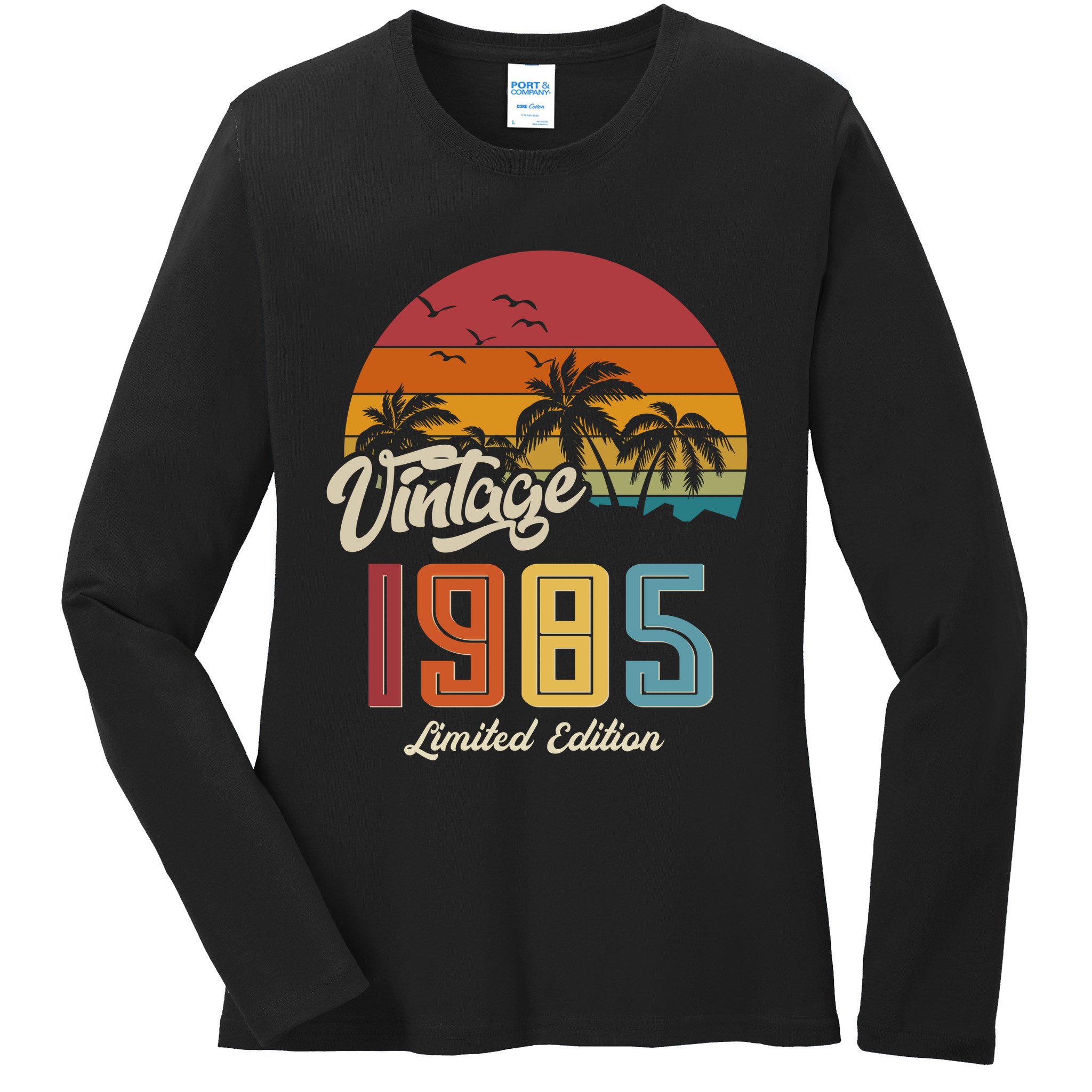 Tropical 40th Birthday Vintage 1985 Limited Edition Ladies Long Sleeve Shirt