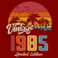 Tropical 40th Birthday Vintage 1985 Limited Edition Cooling Performance Crew T-Shirt